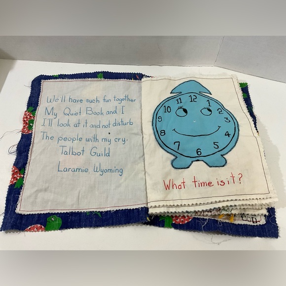 Vintage Handmade Children’s Fabric Sensory Learning Book Unique - Picture 1 of 13